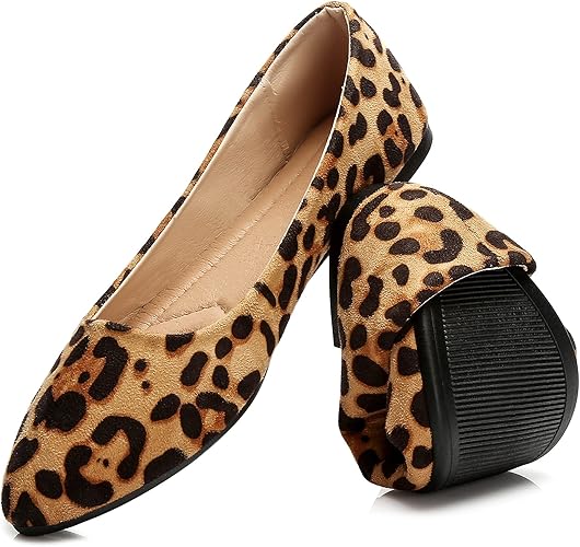 Leopard Suede Ballet flat Shoes