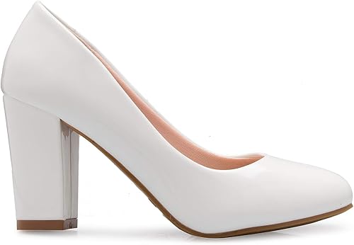 Round toe High Block shoes