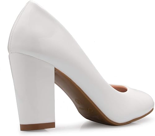 Round toe High Block shoes